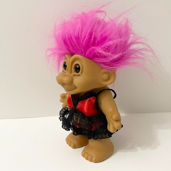 Vintage Russ Troll Doll Red Hot With Lingerie 7 Inch Tall Toy Stains - Picture 4 of 16